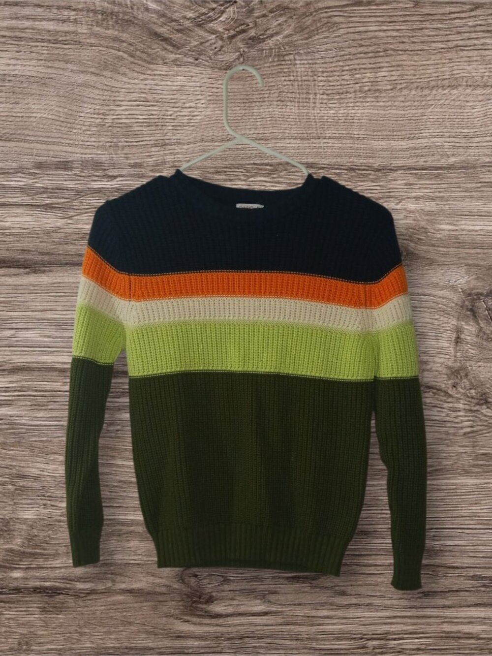 Cat & Jack Colorblock Knit Sweater boys Size Medium 8 Green Blue